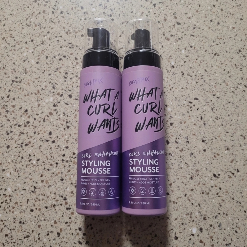 2 CURLTRIX What A Curl Wants Curl Enhancing Styling Mousse 9.5oz Each Discontin.